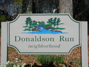 donaldson run neighborhood plaque
